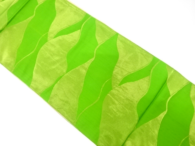 JAPANESE KIMONO / ANTIQUE FUKURO OBI / SILK / REVERSIBLE / WOVEN WAVE